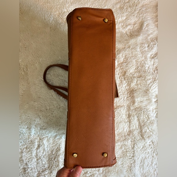 Ecosusi Sophisticated Tan Vegan Laptop Tote/3 Layer Computer Bag - Picture 4 of 16